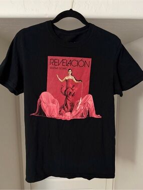 Selena Gomez REVELACIÓN Black Graphic Tee with Red Album Art - Size M